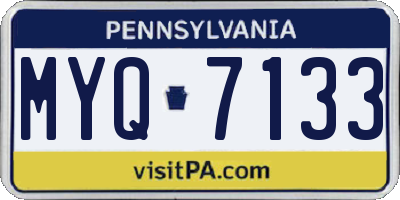 PA license plate MYQ7133