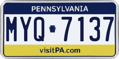 PA license plate MYQ7137