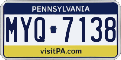 PA license plate MYQ7138