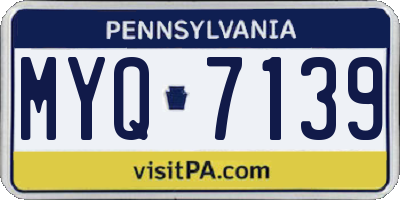 PA license plate MYQ7139