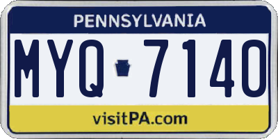 PA license plate MYQ7140