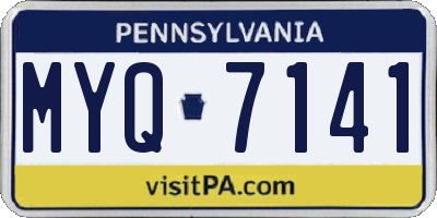 PA license plate MYQ7141