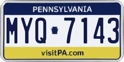 PA license plate MYQ7143