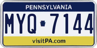 PA license plate MYQ7144