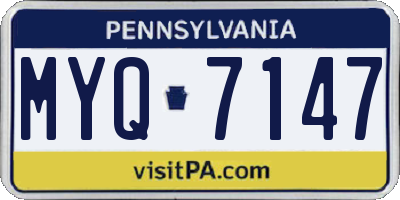 PA license plate MYQ7147