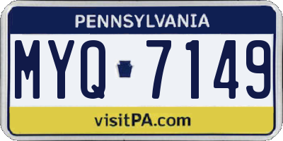 PA license plate MYQ7149