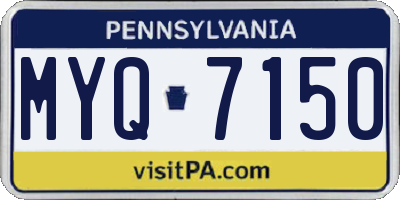 PA license plate MYQ7150