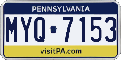 PA license plate MYQ7153