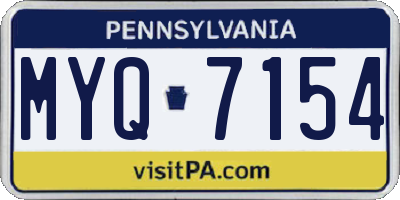 PA license plate MYQ7154