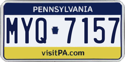 PA license plate MYQ7157
