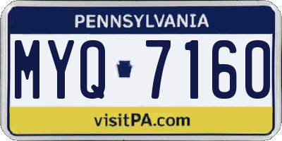 PA license plate MYQ7160