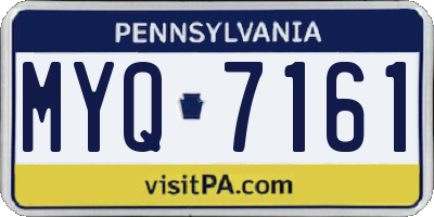 PA license plate MYQ7161