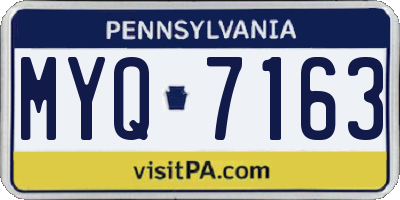 PA license plate MYQ7163