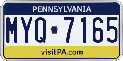 PA license plate MYQ7165