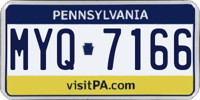 PA license plate MYQ7166
