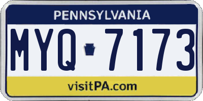 PA license plate MYQ7173