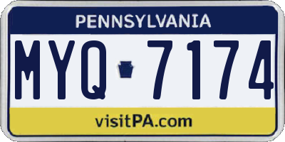 PA license plate MYQ7174