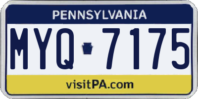 PA license plate MYQ7175