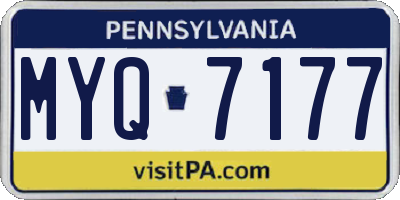 PA license plate MYQ7177