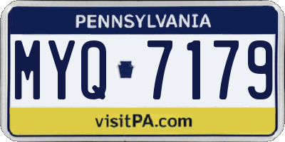 PA license plate MYQ7179