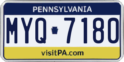 PA license plate MYQ7180
