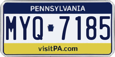 PA license plate MYQ7185
