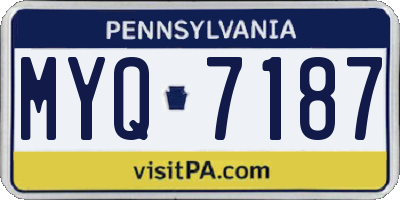 PA license plate MYQ7187
