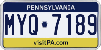 PA license plate MYQ7189