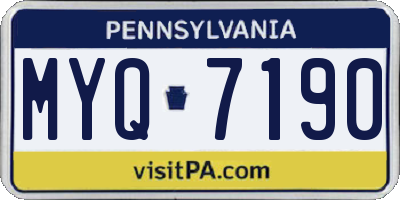 PA license plate MYQ7190