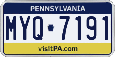 PA license plate MYQ7191