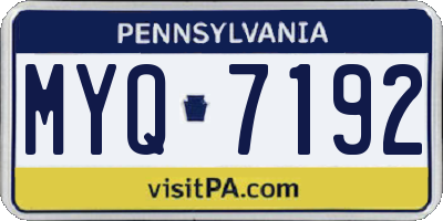 PA license plate MYQ7192