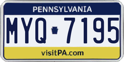 PA license plate MYQ7195