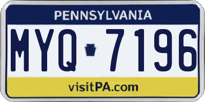 PA license plate MYQ7196