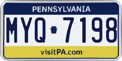 PA license plate MYQ7198