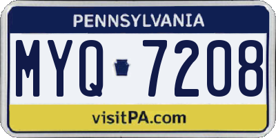 PA license plate MYQ7208