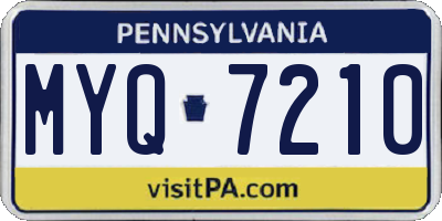 PA license plate MYQ7210
