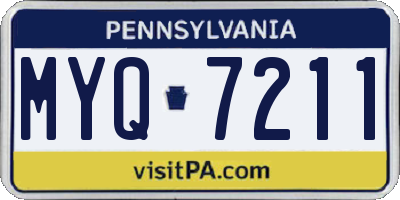 PA license plate MYQ7211