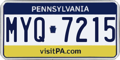 PA license plate MYQ7215