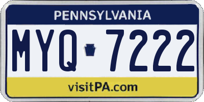 PA license plate MYQ7222