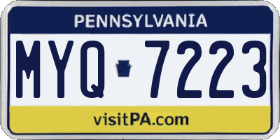 PA license plate MYQ7223