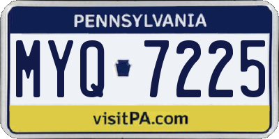 PA license plate MYQ7225