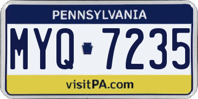 PA license plate MYQ7235