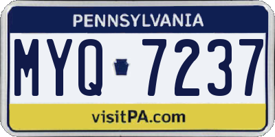 PA license plate MYQ7237