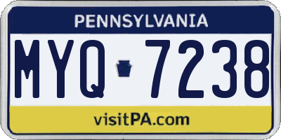 PA license plate MYQ7238