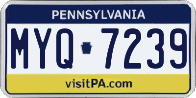 PA license plate MYQ7239