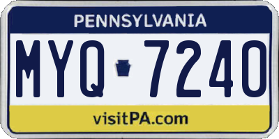 PA license plate MYQ7240