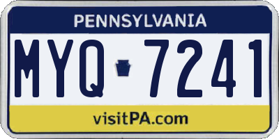 PA license plate MYQ7241