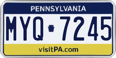 PA license plate MYQ7245