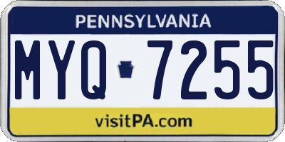 PA license plate MYQ7255