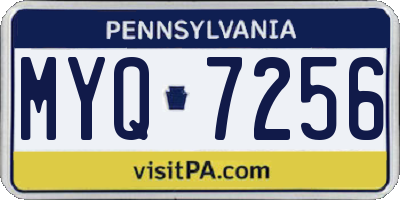 PA license plate MYQ7256